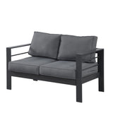 All Weather Patio Loveseat With Thick Cushions - Gray / Gray