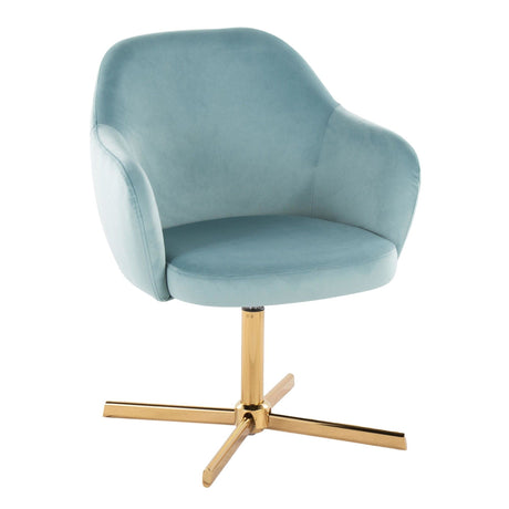 Buena - Swivel Accent Chair - Chrome Gold Metal Base