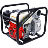 Honda - Gx160 Engine Water Pump 3" 264Gpm With 3In Npt Coupler And 25Ft Flat Hose, Aluminum - Black / Red