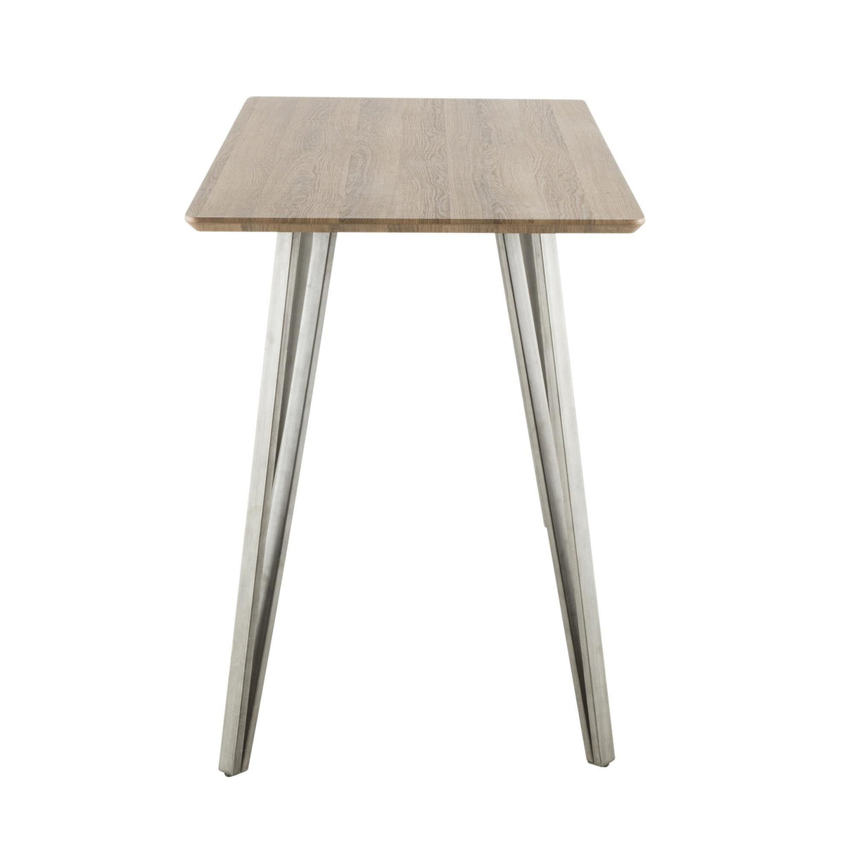 Sedona - Counter Table - Brushed Antique Metal, Brown Wood