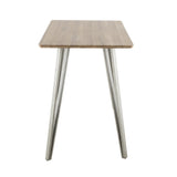 Sedona - Counter Table - Brushed Antique Metal, Brown Wood