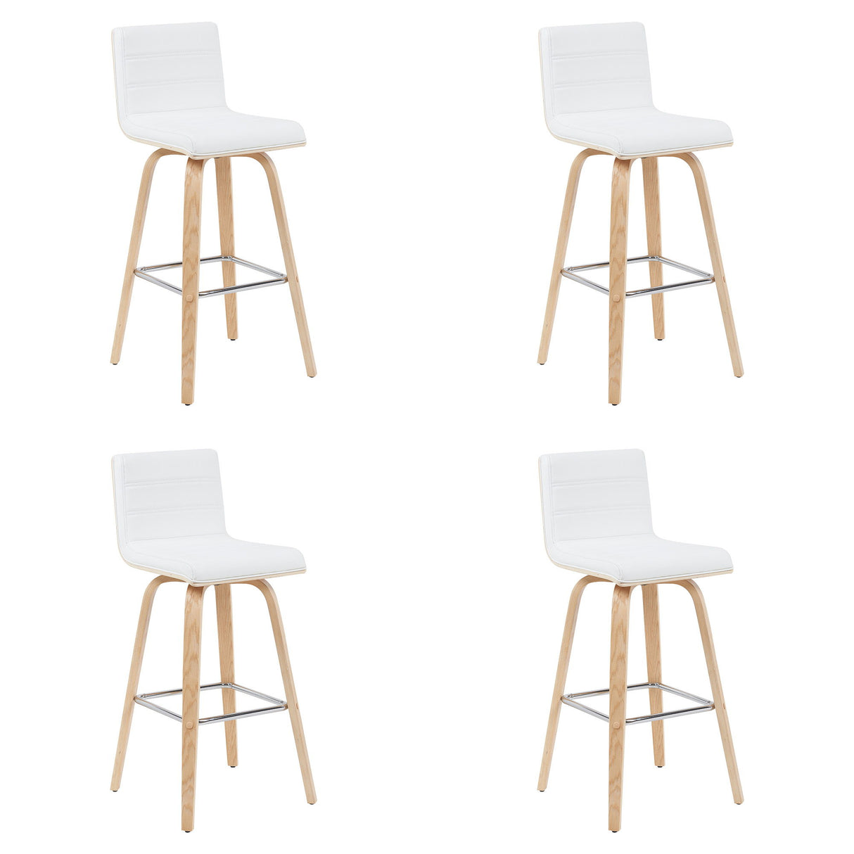 Vienna - Modern Swivel Bar Height Stool - Patterned Oak Wood Frame