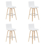 Vienna - Modern Swivel Bar Height Stool - Patterned Oak Wood Frame