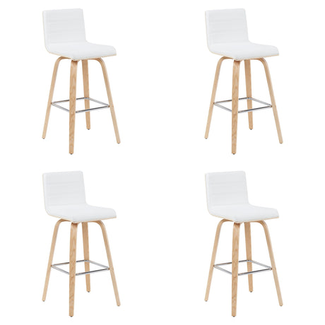 Vienna - Modern Swivel Bar Height Stool - Patterned Oak Wood Frame