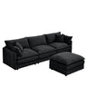 Modular L-Shaped Sectional Sofa With Movable Ottoman