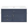 Modern Wall Mounted Floating Cabinet With Double Drawer And Sink