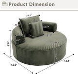 Round Sofa Bed With 3 Pillows For Living Room