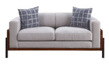 Pelton - Loveseat With 2 Pillows - Fabric & Walnut