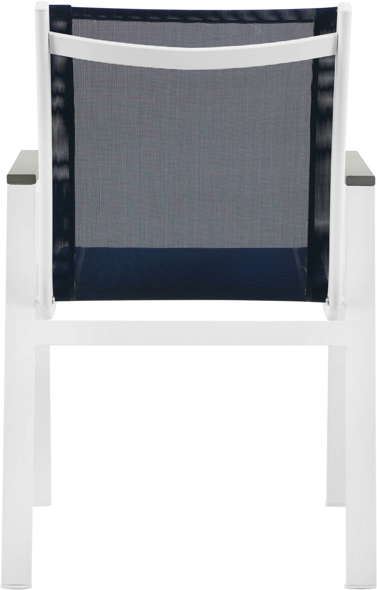 Nizuc - Outdoor Patio Dining Arm Chair With White Frame And Gray Arms (Set of 2)