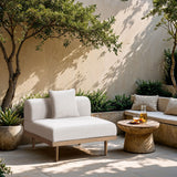 Laguna - Resilient Water Resistant Fabric Upholstered Outdoor Patio Modular Armless Chair