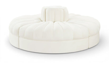 Rummi - Round Velvet Performance Fabric Upholstered 4 Piece Modular Sofa