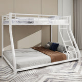 Bunk Bed Frame With Ladder And Guardrail, Heavy Duty Noise Free Design Metal Construction