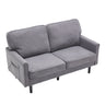 Mid Century Modern Loveseat Sofa With USB Ports, Removable Pillow Cover