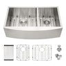 Farmhouse Sink With Double Bowl, 60 / 40