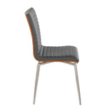 Mason - Contemporary Swivel Dining / Accent Chair (Set of 2) - Stainless Steel, Walnut Wood