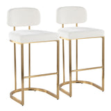 Demi - Fixed-Height Barstool (Set of 2) - Gold Metal Base