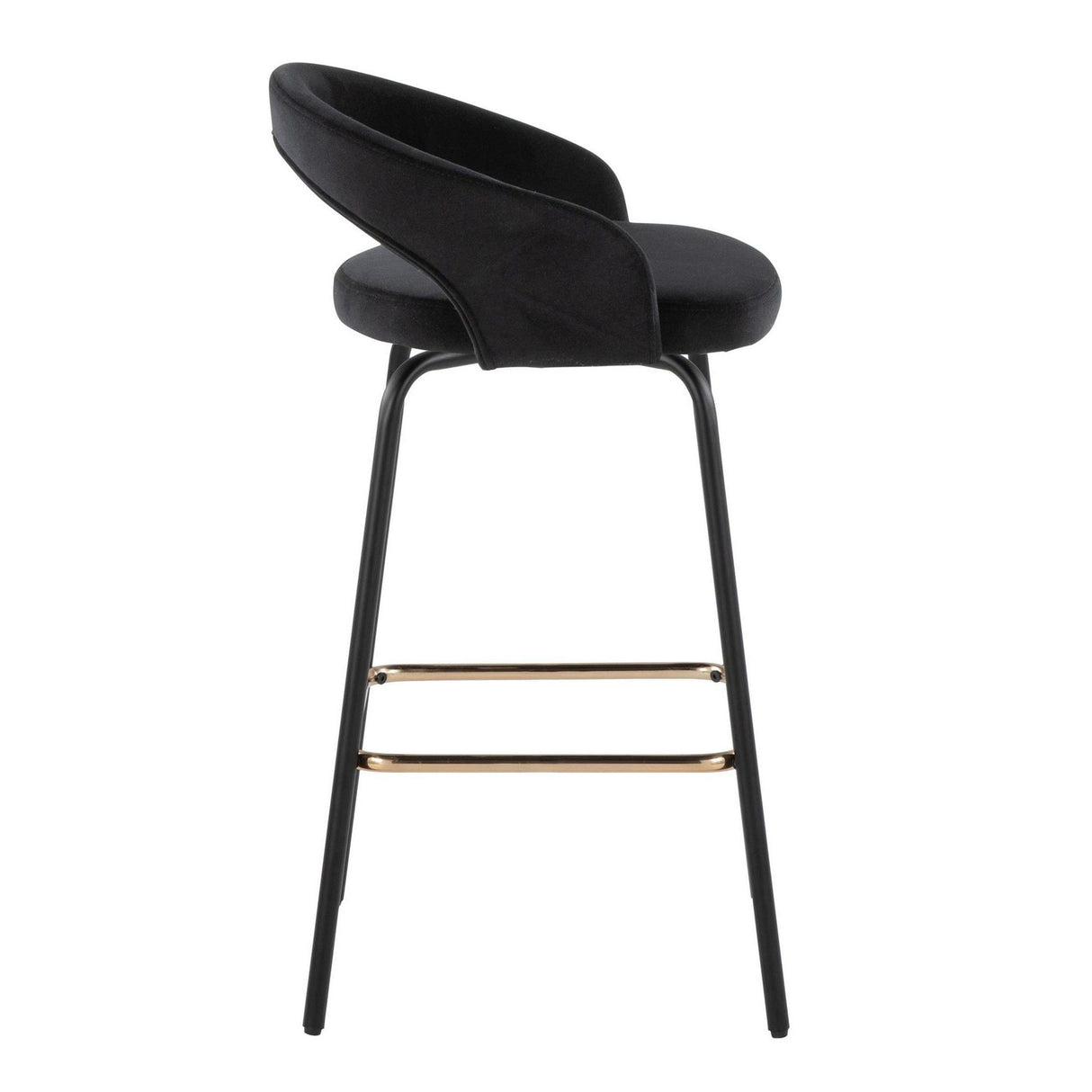 Grotto - Upholstered Fixed-Height Counter Stool - Black Metal