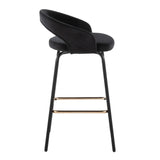 Grotto - Upholstered Fixed-Height Counter Stool - Black Metal