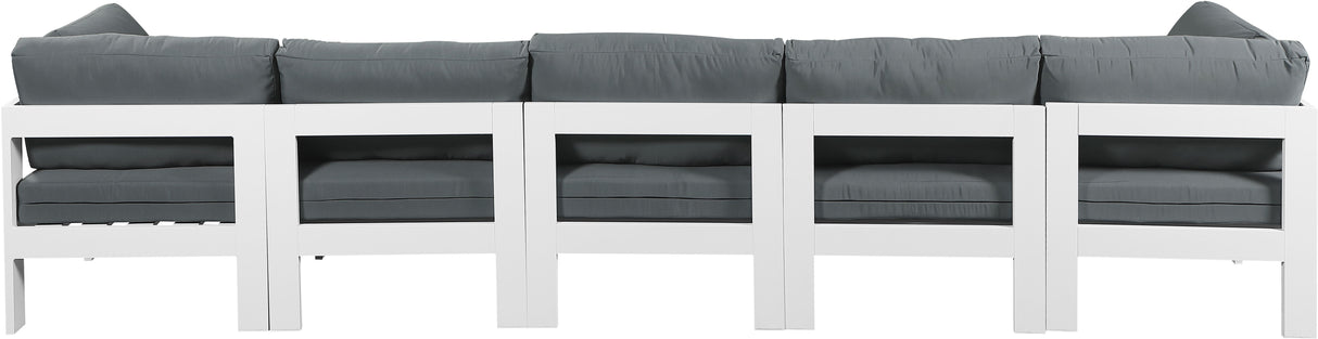 Nizuc - Outdoor Patio 5 Seat Modular Sofa With White Frame