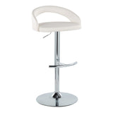 Grotto - Upholstered Adjustable Barstool - Chrome Metal Base