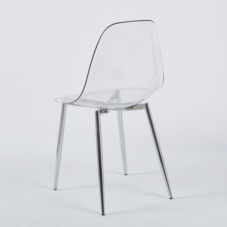 Transparent Plastic Seat Dining Chair (Set of 4)