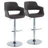 Vintage Flair - Mid Century Modern Adjustable Barstool With Swivel With Rounded T Footrest (Set of 2)