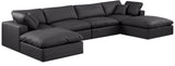 Comfy - 6 Piece Faux Leather Modular Double Chaise Sectional