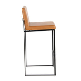 Fuji - High Back Barstool - Black Steel Legs