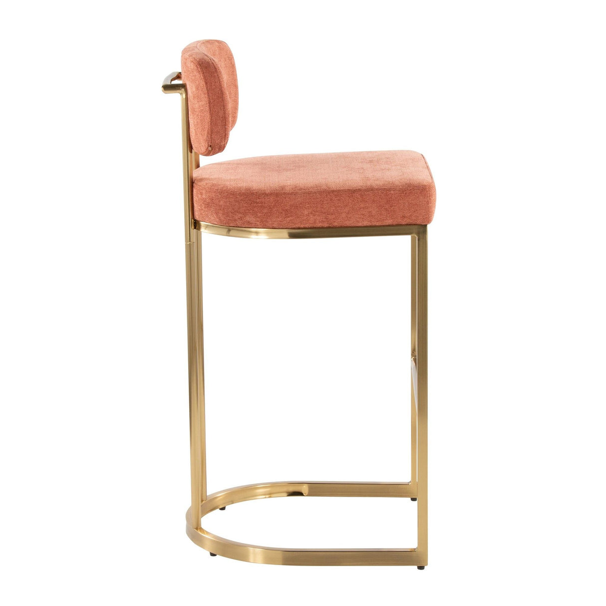 Demi - Fixed-Height Barstool (Set of 2) - Gold Metal Base