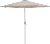 Fiji - Aluminum Patio Umbrella With Round Teak And White Base