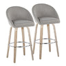Matisse - 30" Highback Fixed-Height Barstool With Swivel And Round Chrome Metal Footrest (Set of 2) - Light Gray Wood