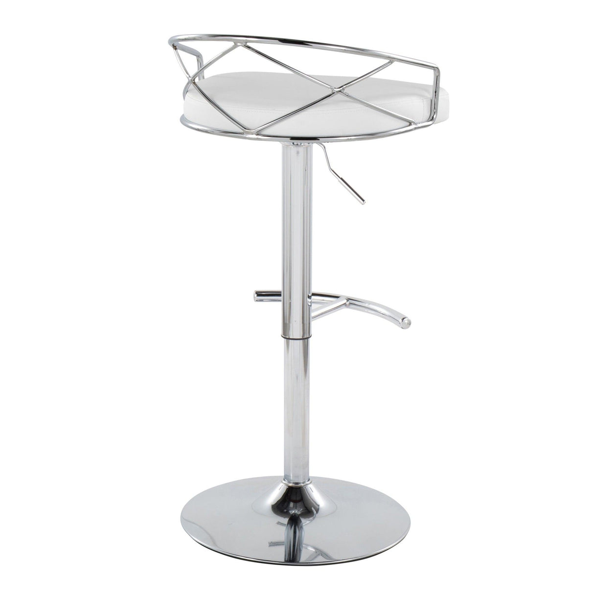 Charlotte - Glam Adjustable Swivel Barstool (Set of 2) - Chrome Frame