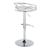 Charlotte - Glam Adjustable Swivel Barstool (Set of 2) - Chrome Frame