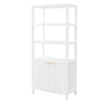 Modern Tall Storage Bookcase Cabinet With 2 Open Shelves & Double Doors