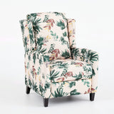 Wingback Recliner Chair With Padded Arms - Green