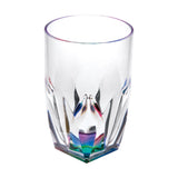 Rainbow Diamond Acrylic Glasses Drinking (Set of 4) Hi Ball 17Oz, Bpa Free Plastic Cocktail Glasses - Clear