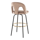 Ava - Upholstered Fixed-Height Barstool (Set of 2) - Black Base