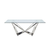 Dekel - Dining Table - Clear Glass Top & Stainless Steel