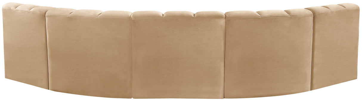 Arc - Velvet 5 Piece U-Shaped Modular Sofa