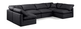 Indulge - Faux Leather 6 Piece Modular U-Shaped Sectional