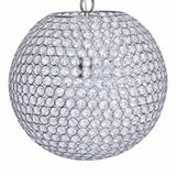 Crystal - Globe Contemporary Metal Pendant Lamp - Chrome Metal With Clear K9 Crystal Accents From Grandview Gallery