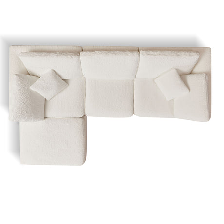 Cloud Sectional Couch, Convertible With Ottoman, 3 Seater Modular Design