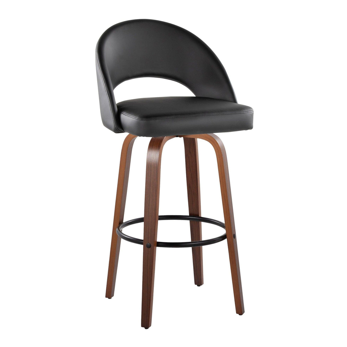 Renee - Upholstered Fixed-Height Barstool (Set of 2) - Walnut Wood Base