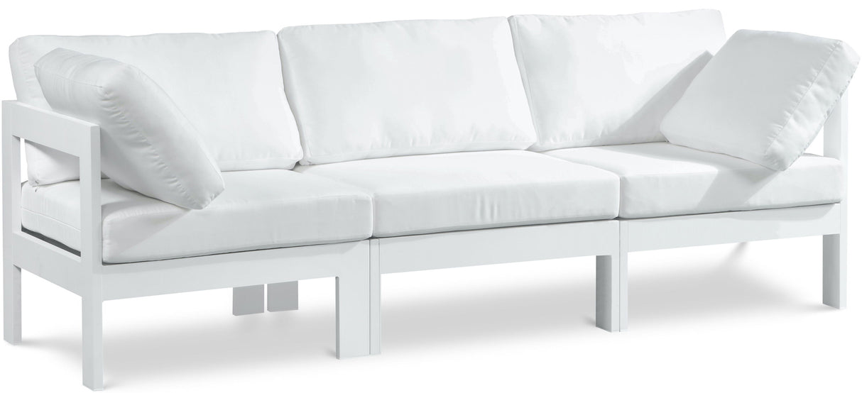 Nizuc - Outdoor Patio 3 Seat Modular Sofa With White Frame