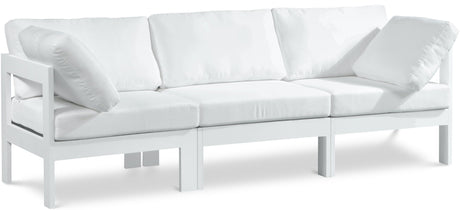Nizuc - Outdoor Patio 3 Seat Modular Sofa With White Frame