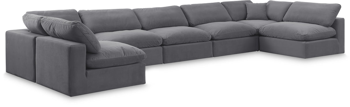Comfy - 7 Piece Velvet Modular Armless Sectional