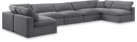 Comfy - 7 Piece Velvet Modular Armless Sectional