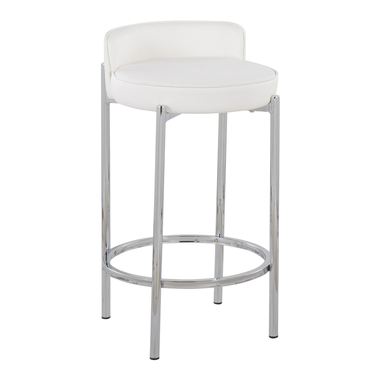 Chloe - Contemporary Counter Stool (Set of 2) - Chrome Frame