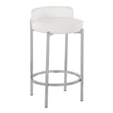 Chloe - Contemporary Counter Stool (Set of 2) - Chrome Frame