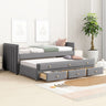 Upholstered Daybed With Trundle And Drawers